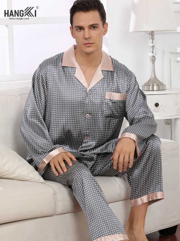 TD06 - Đồ Ngủ Pijama Nam Tay Dài Quần Dài Lụa