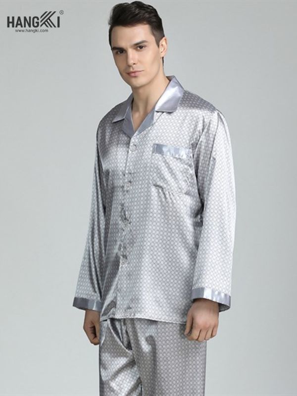 TD07 - Đồ Ngủ Pijama Nam Tay Dài Quần Dài Lụa