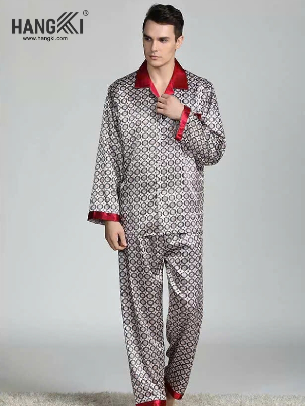 TD08 - Đồ Ngủ Pijama Nam Tay Dài Quần Dài Lụa