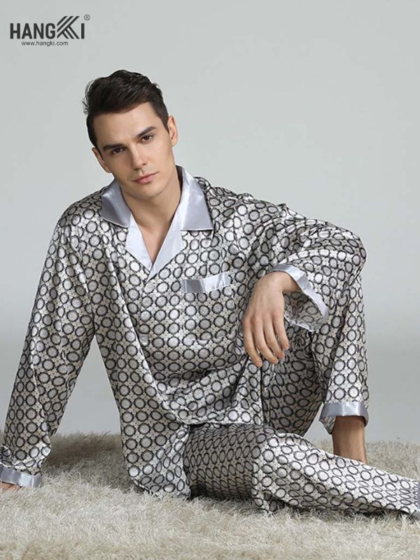 TD08 - Đồ Ngủ Pijama Nam Tay Dài Quần Dài Lụa
