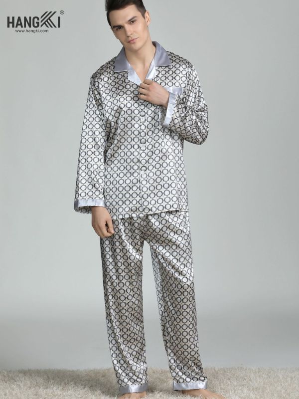 TD08 - Đồ Ngủ Pijama Nam Tay Dài Quần Dài Lụa