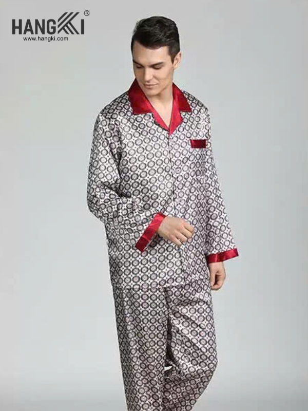 TD08 - Đồ Ngủ Pijama Nam Tay Dài Quần Dài Lụa