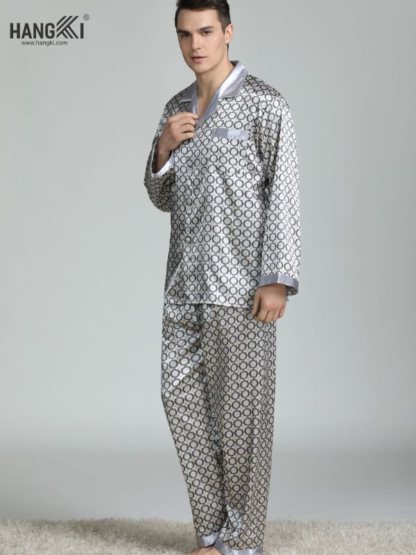 TD08 - Đồ Ngủ Pijama Nam Tay Dài Quần Dài Lụa