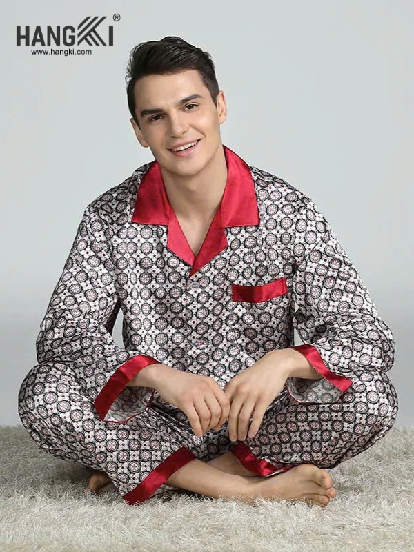 TD08 - Đồ Ngủ Pijama Nam Tay Dài Quần Dài Lụa