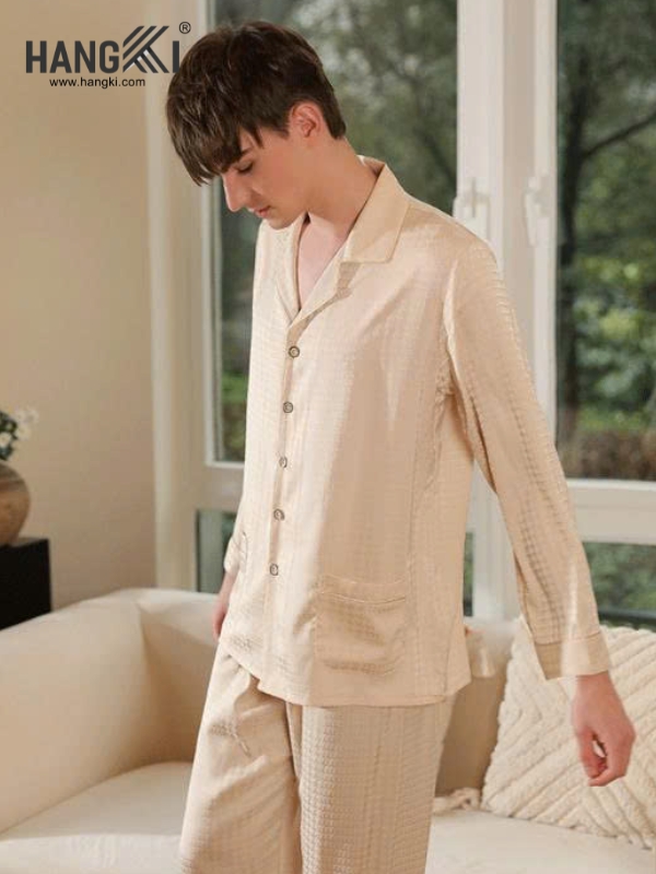 TD10 - Đồ Ngủ Pijama Nam Tay Dài Quần Dài Lụa