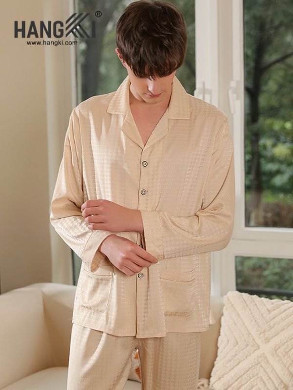 TD10 - Đồ Ngủ Pijama Nam Tay Dài Quần Dài Lụa