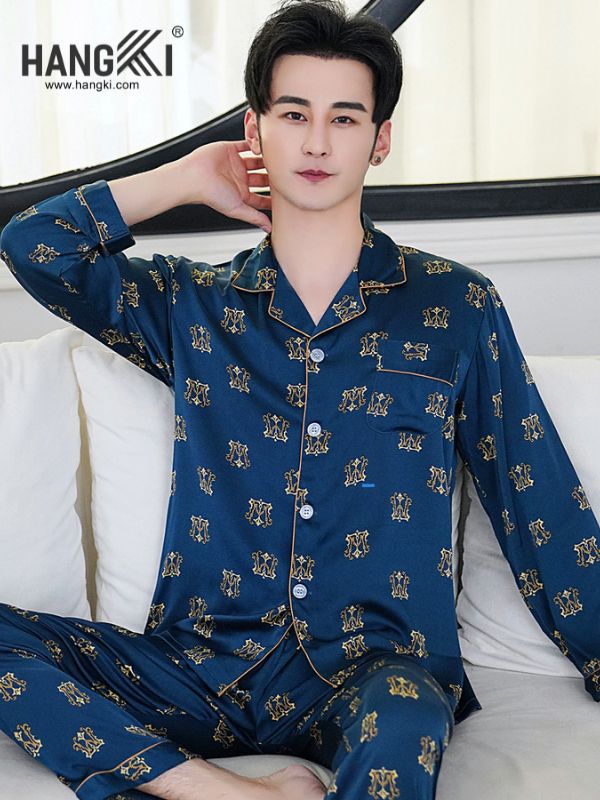 TD100 - Đồ Ngủ Pijama Nam Tay Dài Quần Dài Lụa