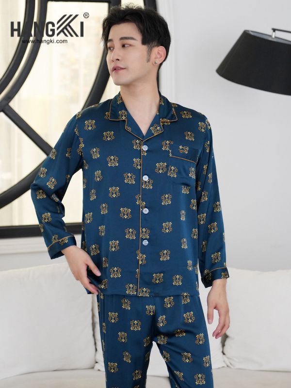 TD100 - Đồ Ngủ Pijama Nam Tay Dài Quần Dài Lụa