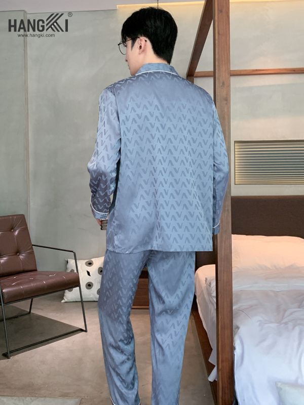 TD103 - Đồ Ngủ Pijama Nam Tay Dài Quần Dài Lụa