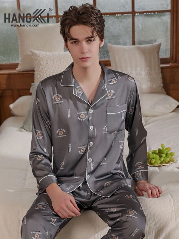 TD12 - Đồ Ngủ Pijama Nam Tay Dài Quần Dài Lụa