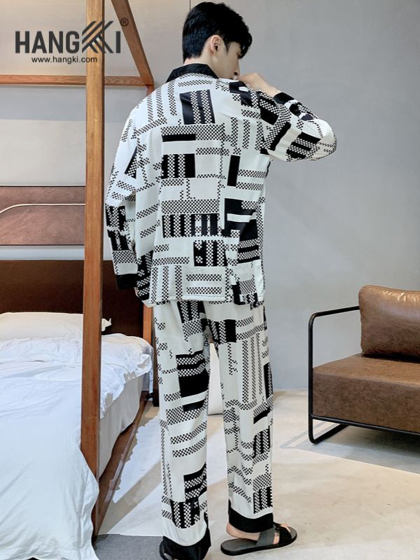 TD122 - Đồ Ngủ Pijama Nam Tay Dài Quần Dài Lụa