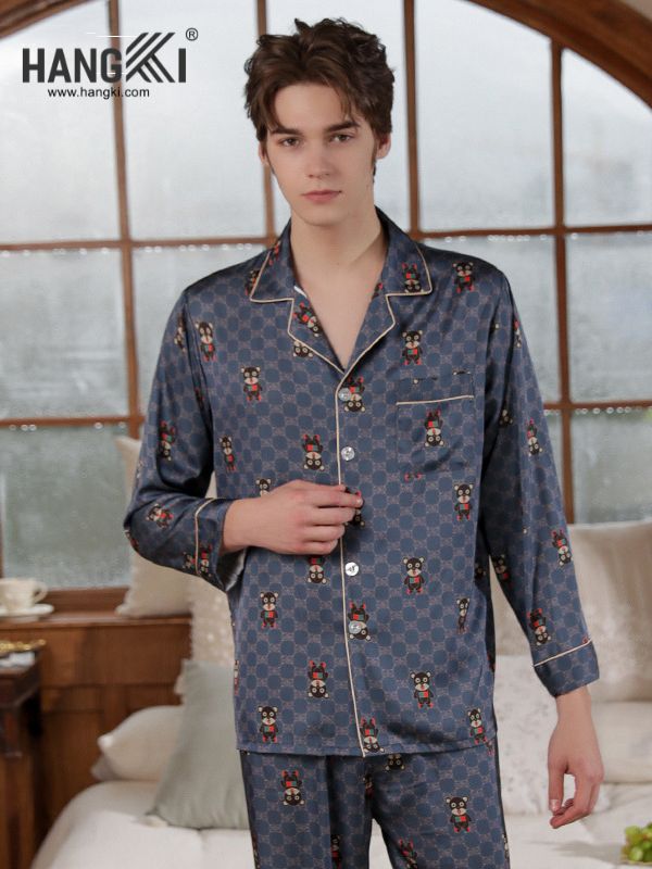 TD13 - Đồ Ngủ Pijama Nam Tay Dài Quần Dài Lụa