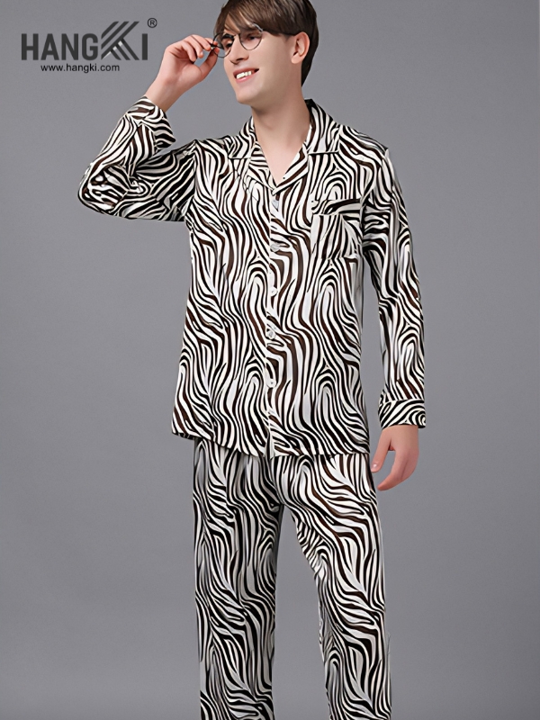 TD137 - Đồ Ngủ Pijama Nam Tay Dài Quần Dài Lụa
