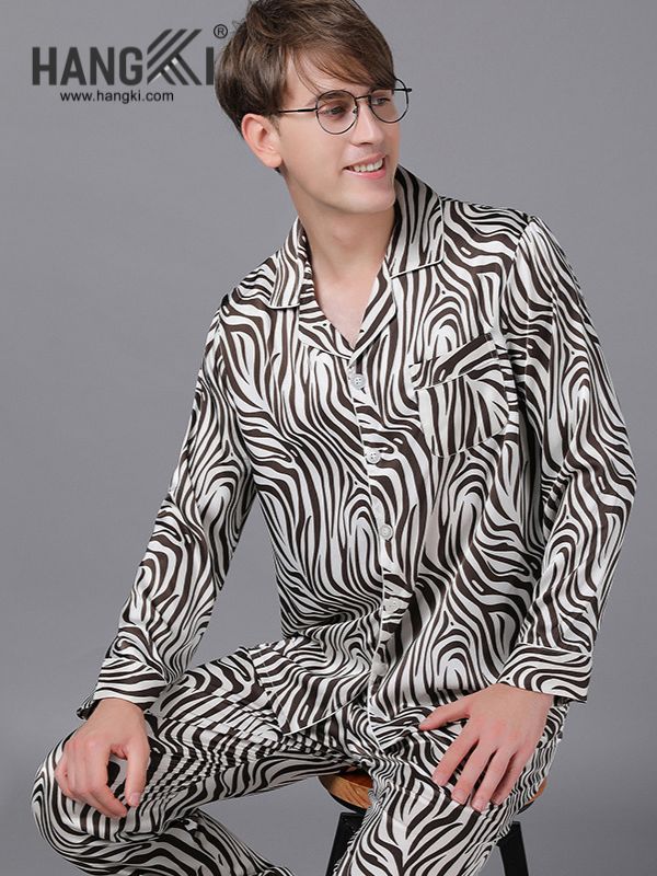 TD137 - Đồ Ngủ Pijama Nam Tay Dài Quần Dài Lụa