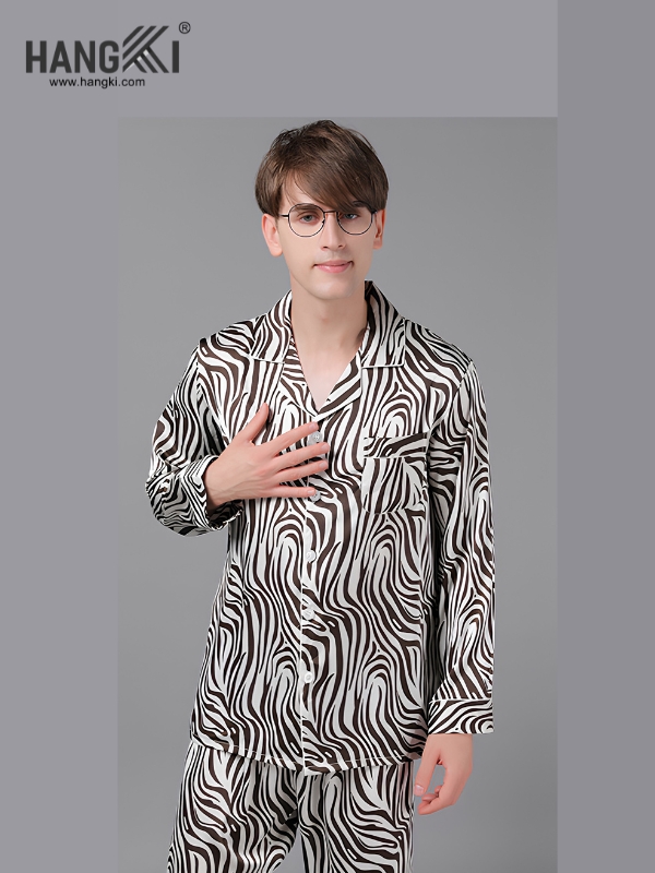 TD137 - Đồ Ngủ Pijama Nam Tay Dài Quần Dài Lụa