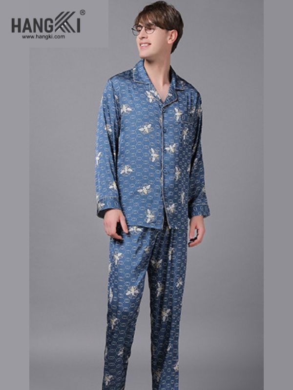 TD138 - Đồ Ngủ Pijama Nam Tay Dài Quần Dài Lụa
