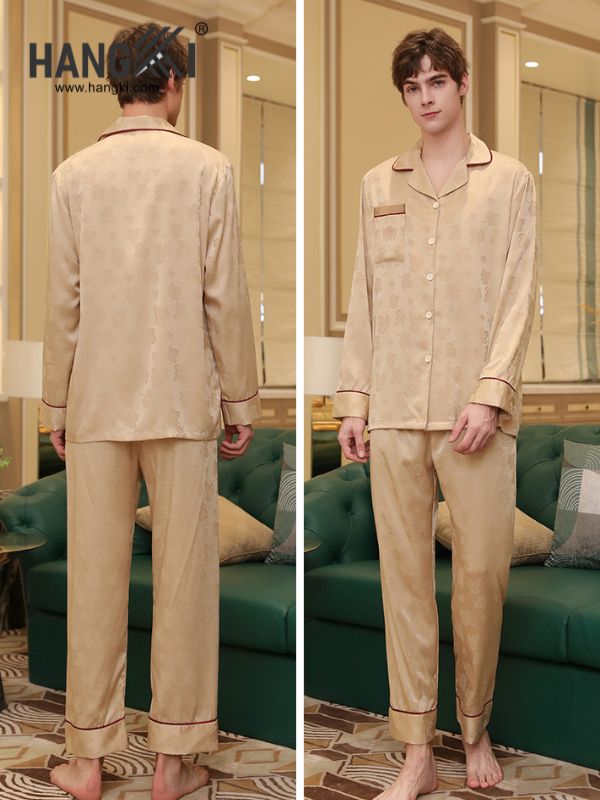TD139 - Đồ Ngủ Pijama Nam Tay Dài Quần Dài Lụa