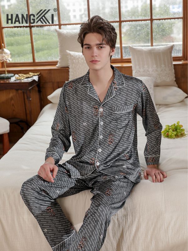 TD14 - Đồ Ngủ Pijama Nam Tay Dài Quần Dài Lụa