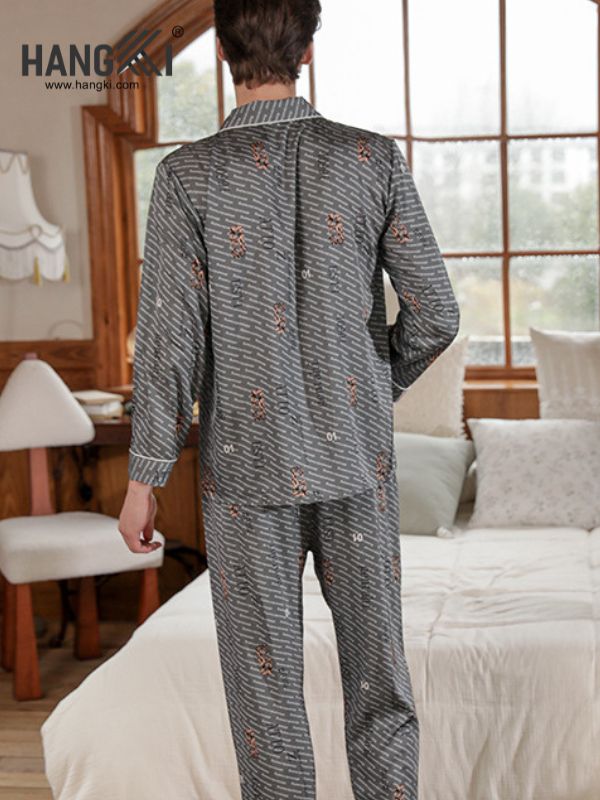 TD14 - Đồ Ngủ Pijama Nam Tay Dài Quần Dài Lụa