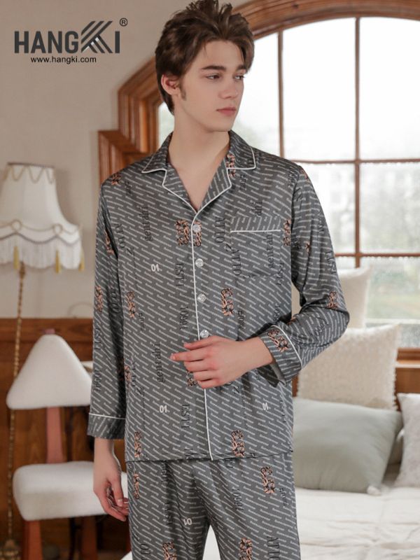 TD14 - Đồ Ngủ Pijama Nam Tay Dài Quần Dài Lụa