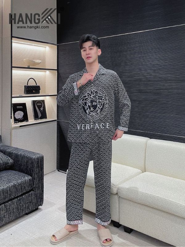 TD148 - Đồ Ngủ Pijama Nam Tay Dài Quần Dài Lụa
