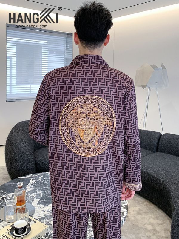 TD149 - Đồ Ngủ Pijama Nam Tay Dài Quần Dài Lụa