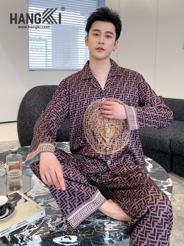 TD149 - Đồ Ngủ Pijama Nam Tay Dài Quần Dài Lụa