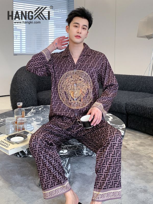 TD149 - Đồ Ngủ Pijama Nam Tay Dài Quần Dài Lụa