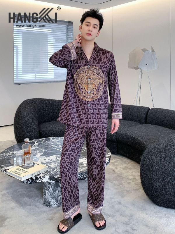 TD149 - Đồ Ngủ Pijama Nam Tay Dài Quần Dài Lụa