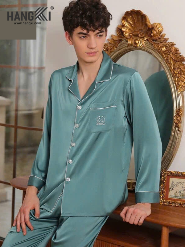 TD15 - Đồ Ngủ Pijama Nam Tay Dài Quần Dài Lụa
