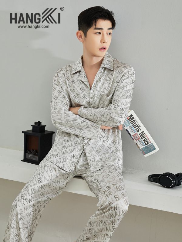 TD150 - Đồ Ngủ Pijama Nam Tay Dài Quần Dài Lụa