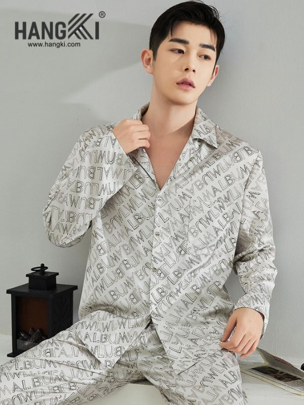 TD150 - Đồ Ngủ Pijama Nam Tay Dài Quần Dài Lụa
