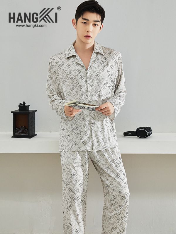 TD150 - Đồ Ngủ Pijama Nam Tay Dài Quần Dài Lụa