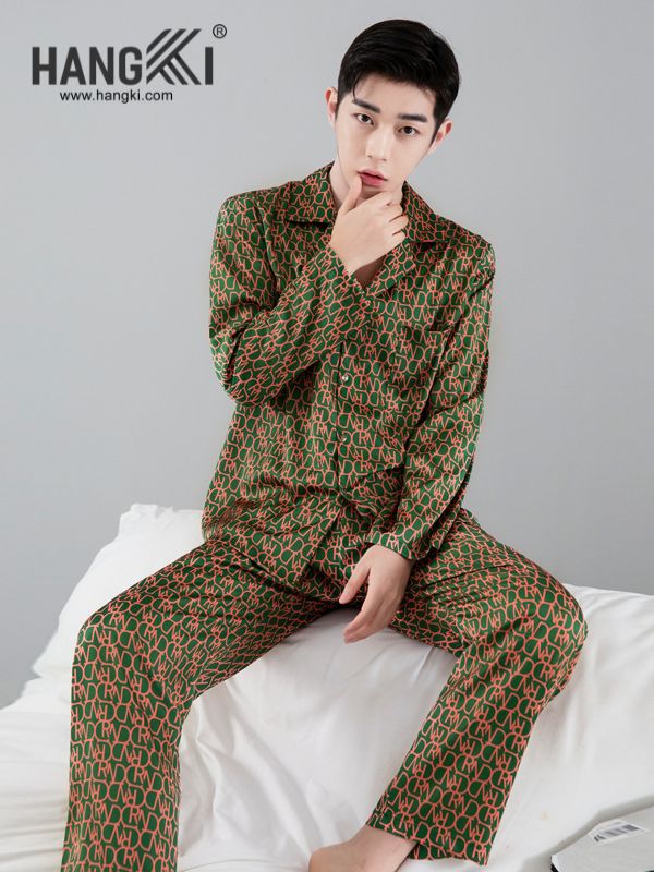 TD154 - Đồ Ngủ Pijama Nam Tay Dài Quần Dài Lụa