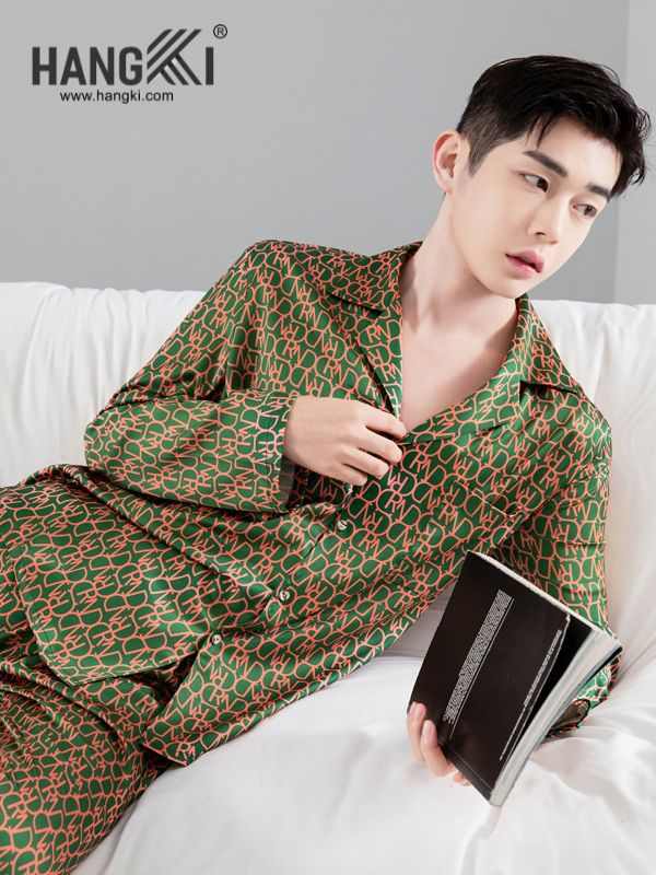 TD154 - Đồ Ngủ Pijama Nam Tay Dài Quần Dài Lụa