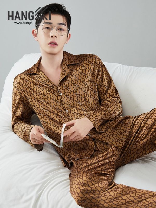 TD154 - Đồ Ngủ Pijama Nam Tay Dài Quần Dài Lụa
