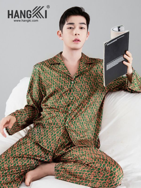 TD154 - Đồ Ngủ Pijama Nam Tay Dài Quần Dài Lụa