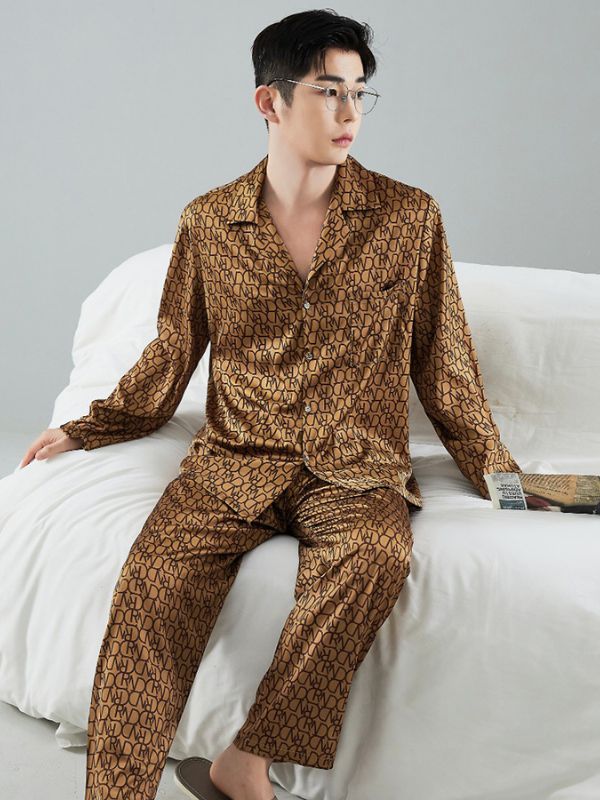 TD154 - Đồ Ngủ Pijama Nam Tay Dài Quần Dài Lụa