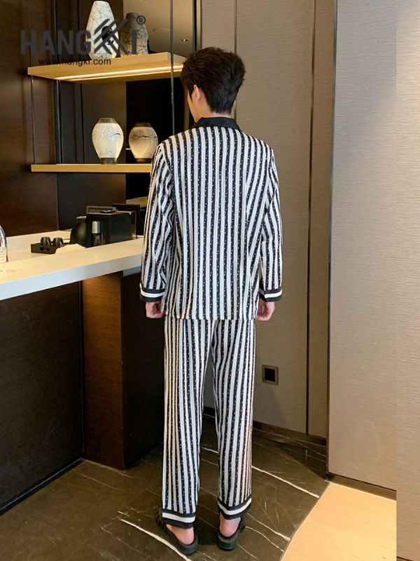 TD155 - Đồ Ngủ Pijama Nam Tay Dài Quần Dài Lụa