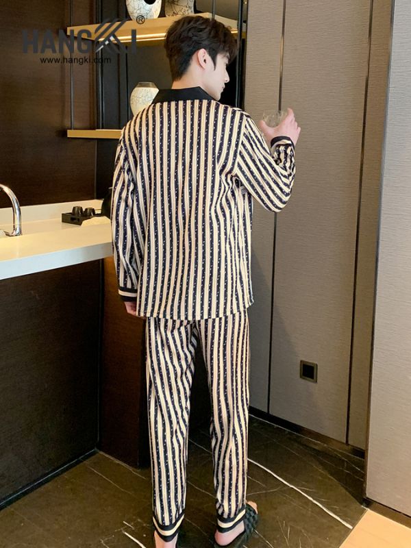 TD155 - Đồ Ngủ Pijama Nam Tay Dài Quần Dài Lụa