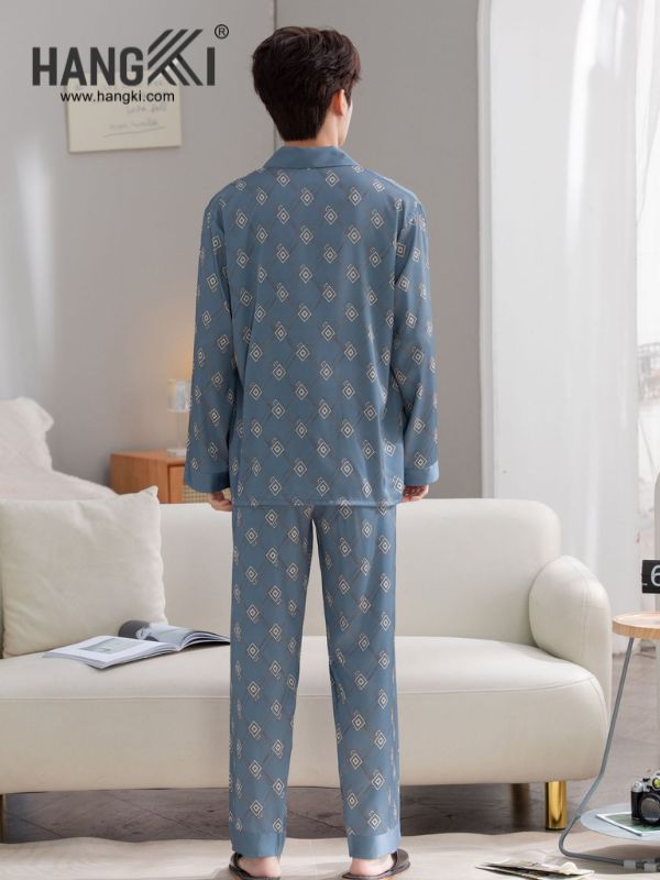 TD156 - Đồ Ngủ Pijama Nam Tay Dài Quần Dài Lụa