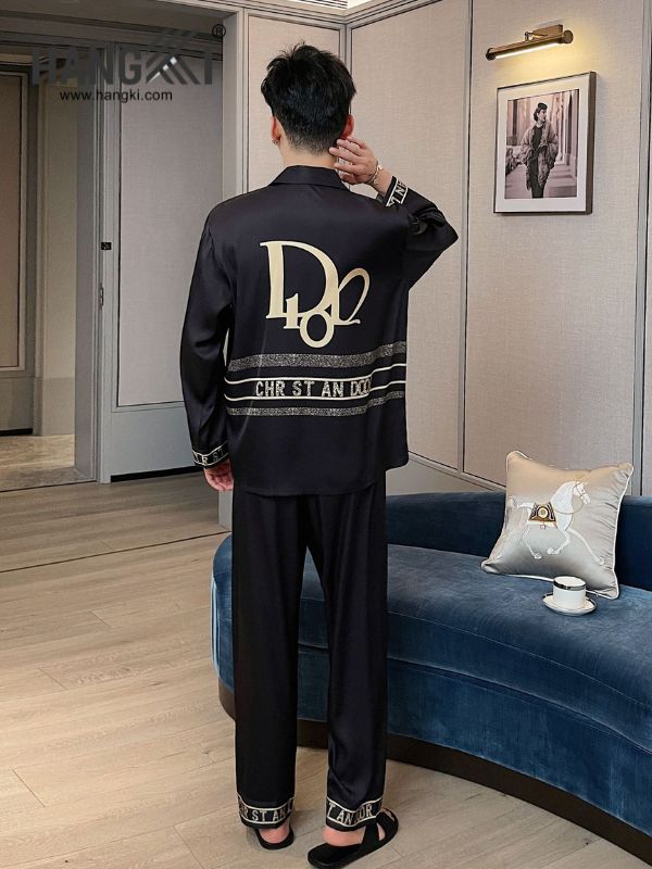 TD157 - Đồ Ngủ Pijama Nam Tay Dài Quần Dài Lụa