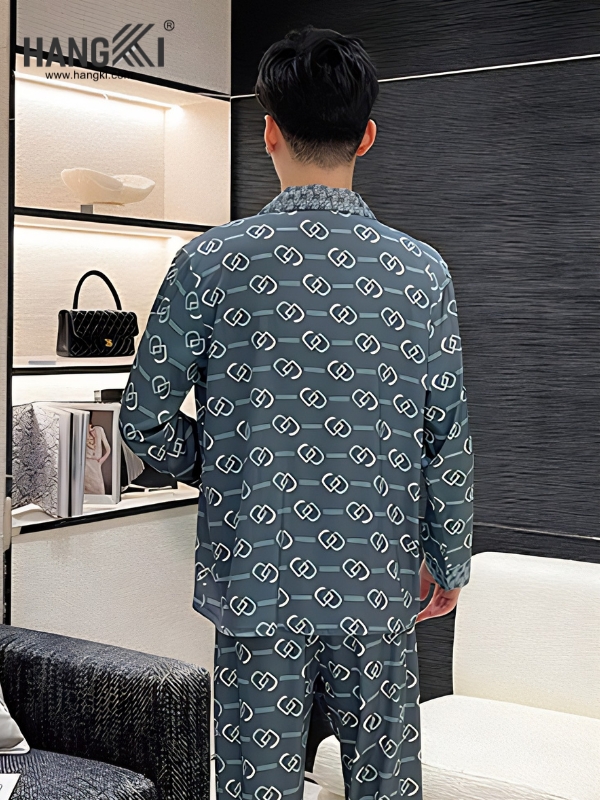 TD160 - Đồ Ngủ Pijama Nam Tay Dài Quần Dài Lụa