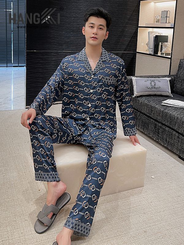 TD160 - Đồ Ngủ Pijama Nam Tay Dài Quần Dài Lụa