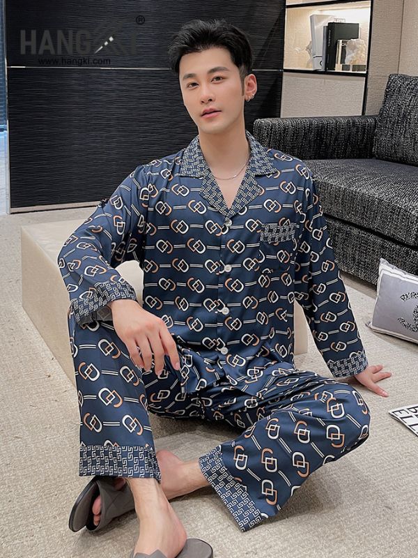 TD160 - Đồ Ngủ Pijama Nam Tay Dài Quần Dài Lụa