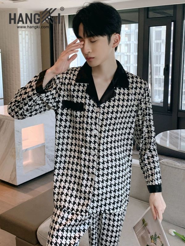 TD165 - Đồ Ngủ Pijama Nam Tay Dài Quần Dài Lụa