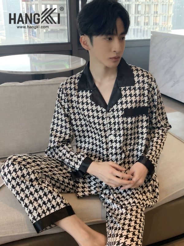 TD165 - Đồ Ngủ Pijama Nam Tay Dài Quần Dài Lụa