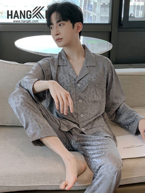 TD166 - Đồ Ngủ Pijama Nam Tay Dài Quần Dài Lụa