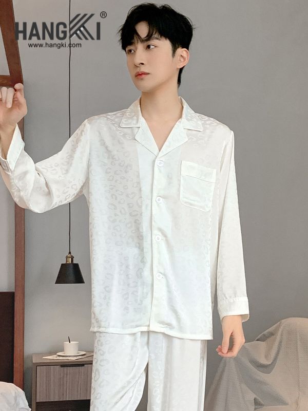 TD166 - Đồ Ngủ Pijama Nam Tay Dài Quần Dài Lụa