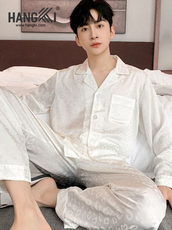 TD166 - Đồ Ngủ Pijama Nam Tay Dài Quần Dài Lụa